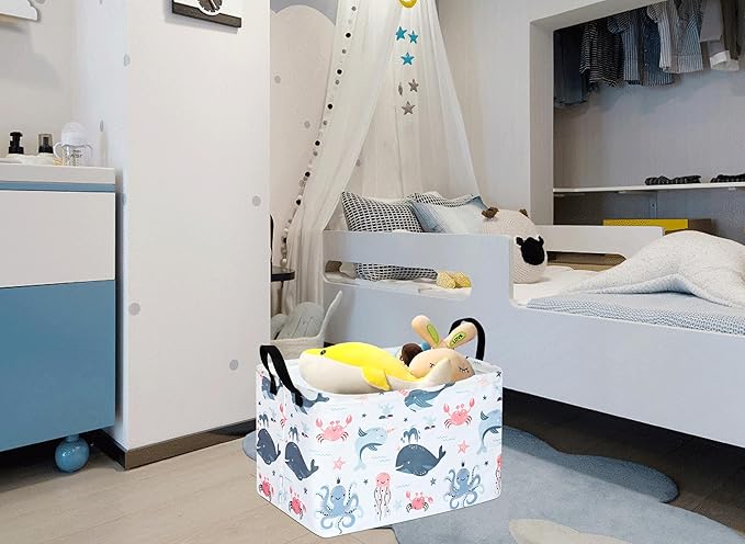 Baby Storage Basket Cute Gifts Basket Toys Organizer Waterproof Kids Hamper Nursery Bins Women Storage Cube for Home/Dorm/Kitchen/Pet/Office/Closet/Shelf/Room Decor