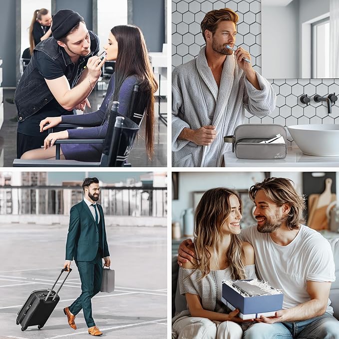 Toiletry Bag for Men, Travel Essentials Travel Toiletry Bag, Water-Resistant Compact Bathroom Roll Organizer for Hygiene, Shaving kit, Gifts for men (8 Mystery Gray(Polyster))