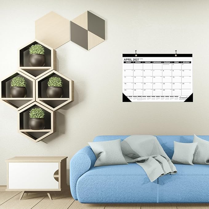 GuassLee 3 Pack Desk Calendar 2026-2027 - 19 Months Academic Calendar 17" × 11.5" Desktop Calendar from Jun. 2026 to Dec. 2027 with Julian Date for Home School Office Desk Top Organizing