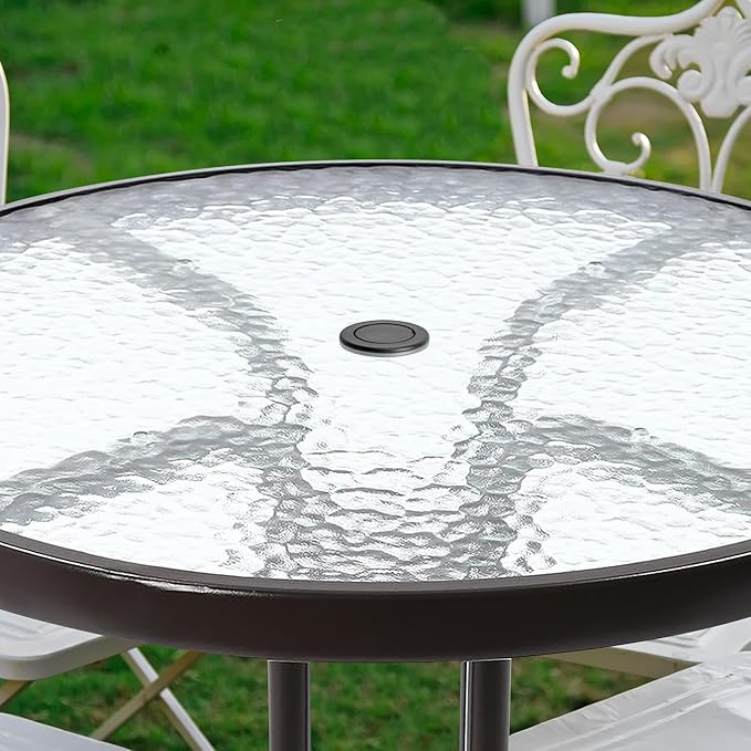 DECOHS 4 Pcs 2 Inch Parasol Umbrella Hole Ring Plug and Cap Set, Thicker Patio Table Hole Cover Insert, Deck Table Umbrella Holes Plug Replacement Parts for Outdoor Patio Table Garden Yard