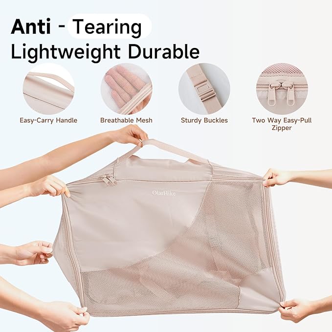 9 Set Packing Cubes for Travel, Gifts for Women Mom, Anti-Tearing Suitcase Organizer, OlarHike Vacation Essentials & Accessories for Cruise Ship