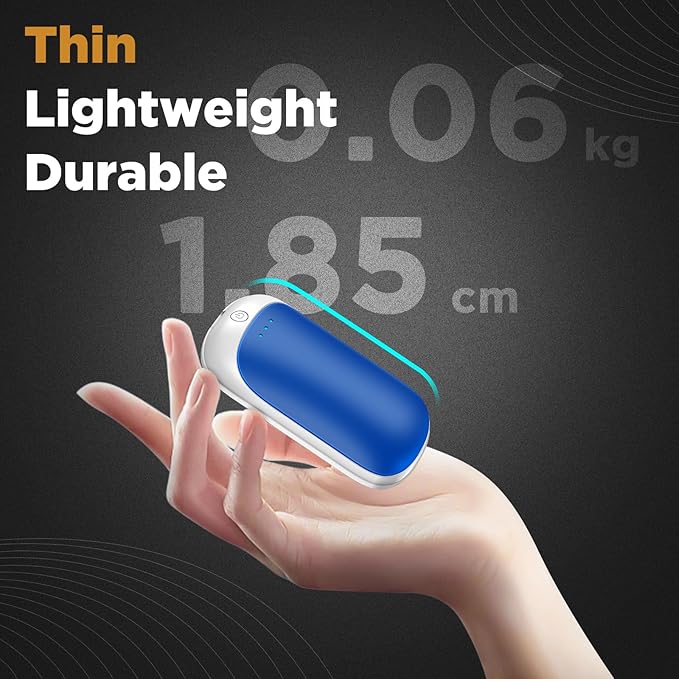 2 Pack Hand Warmers Rechargeable, Portable Electric Hand Warmers Reusable, USB 2 in 1 Handwarmers, Outdoor/Indoor/Warm Gifts for Men Women Kids