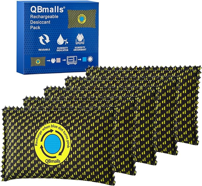 100g Rechargeable Desiccant Pack of 5,Moisture Absorber for Storage,Gun Safes,camper and Cars,Desiccant Dehumidifier for Closets,Drawer,Luggage and Small Spaces