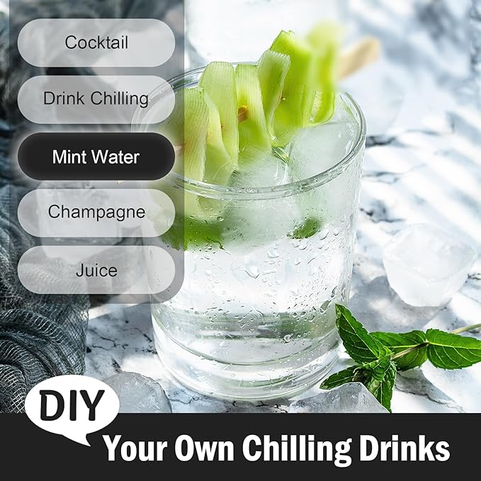 DclobTop Ice Cube Trays with Lid and Bin, Ice Trays for Freezer - Easy to Release Silicone Mold, Stackable Reusable Plastic Molds for Cocktails, Whiskey, Drinks and Iced Coffee, BPA-Free