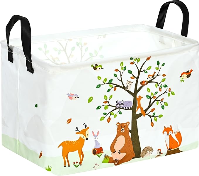 Rec Animals Print Box Hamper Storage Basket Collapsible Organizer Bin Gift Shelf Baskets for Home and Kitchen Storage