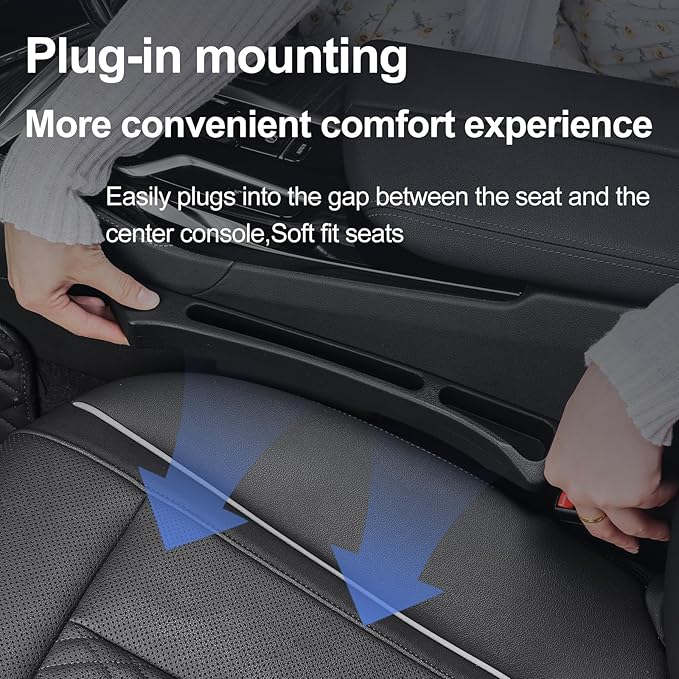 Car Seat Gap Filler Set of 2,Upgrade 3 Generation Car Seat Gap Plug to Prevent Falling of Essential Car Accessories,Car Side Seat Gap Filler with Organizer
