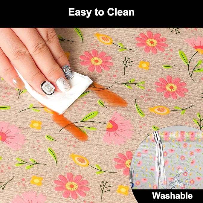 Cooyes Shelf Liner – Premium Non-Adhesive Cabinet & Drawer Liner for Kitchen – Waterproof Shelf Paper with Modern Pattern – Durable EVA Cabinet Mat – Easy to Cut (23.6" W x 236" L)