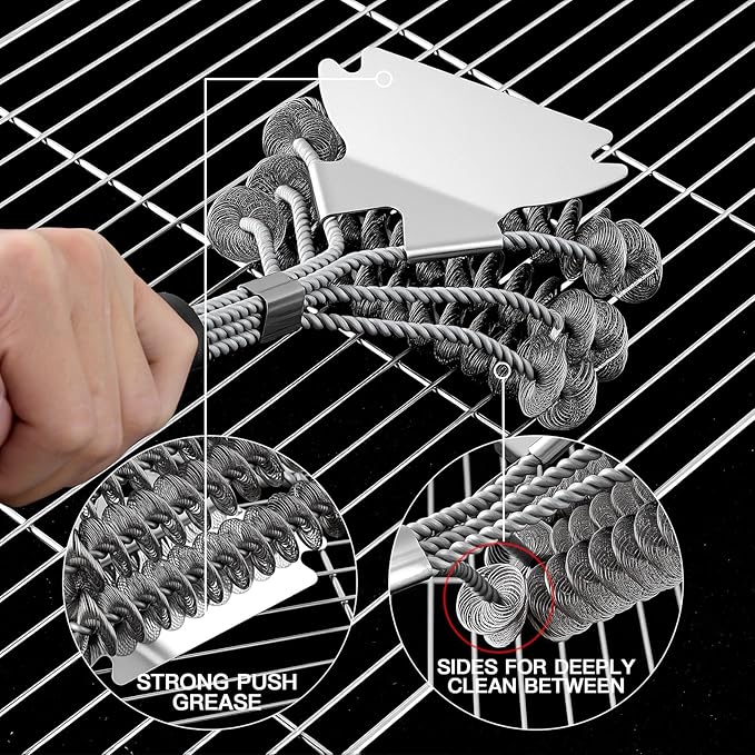 APNSFWL Grill Brush and Scraper Bristle Free Safe BBQ Brush for Grill Stainless Grill Grate Cleaner Safe Grill Accessories for Porcelain/Weber Gas/Charcoal Grill Gifts for Grill Wizard/Men/Dad