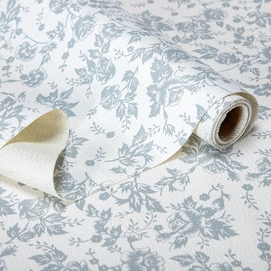 RAY STAR Shelf Liner, Non Adhesive Silver Floral Kitchen Cabinet Liner for Pantry Drawer Vanity, Non Slip, Shelf Liners for Kitchen Cabinets Cupboard 12 Inch x 10 FT (7 Rolls) Signature Delivery