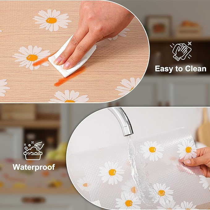 Cooyes Shelf Liner – Premium Non-Adhesive Cabinet & Drawer Liner for Kitchen – Waterproof Shelf Paper with Modern Pattern – Durable EVA Cabinet Mat – Easy to Cut (23.6" W x 118" L)