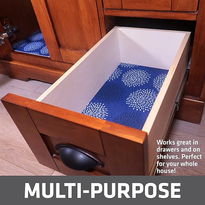 Drymate Premium XL Under Sink Mat, Waterproof Cabinet Protection Mats for Kitchen & Bathroom, Absorbent Shelf Liners, Slip-Resistant, Non-Adhesive, Machine Washable (USA Made)(24”x59”)(GoodBlue)