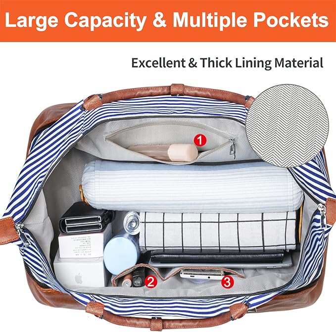 IBFUN Weekender Bags for Women, 21" Weekender Travel Bag, Travel Duffle Bag with Shoe Compartment, Carry-on Overnight Duffel Bag for Weekend Travel, Business Trip