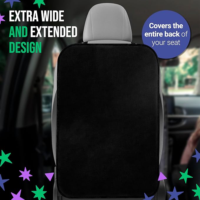 2 Pack Kick Mats Back Seat Protector - Backseat Car Organizer for Kids, Car Storage Organizer, Back Seat Cars Organizers, Cars Organizers Backs Seats, Travel Accessories, No Pockets