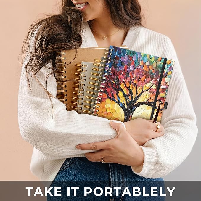 AHGXG Academic Planner 2026-2027, July 2026 - June 2027, Weekly and Monthly, 8.5" x 11", Hardcover, Spiral-Bound, Calendar, Agenda for Women, Student, School, 12-Month Tabs (Colourful Tree)