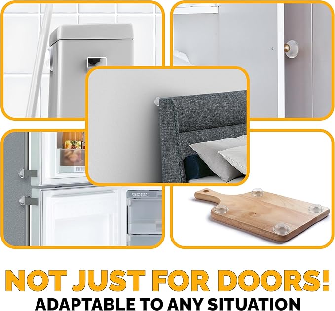 Ducki Door Stop Wall Protectors, 2 Pack Clear, Self Adhesive Reusable Solution for Stopping Wall Damage & Noise from Doors, Refrigerators, & in Your Home or Office, Durable Shock Absorbent & Discreet