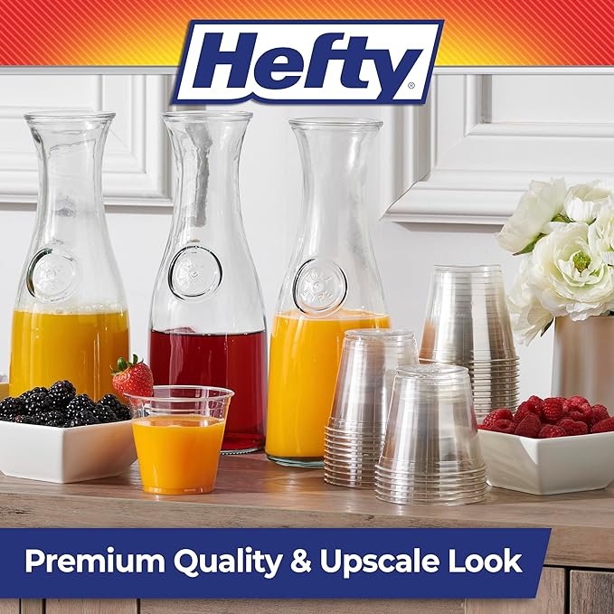 Hefty Deluxe Clear Plastic Party Cups (9 Ounce, 40 Count) (Pack of 12)