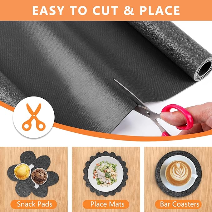 WochiTV Shelf Liner for Cabinets, Drawer Non Adhesive Non Slip Foam Mat for Kitchen, Pantry, Bathroom, Cupboard, Garage, Closet, Shelves, Drawer, Tool Box, Black 17.5 x 118 inches