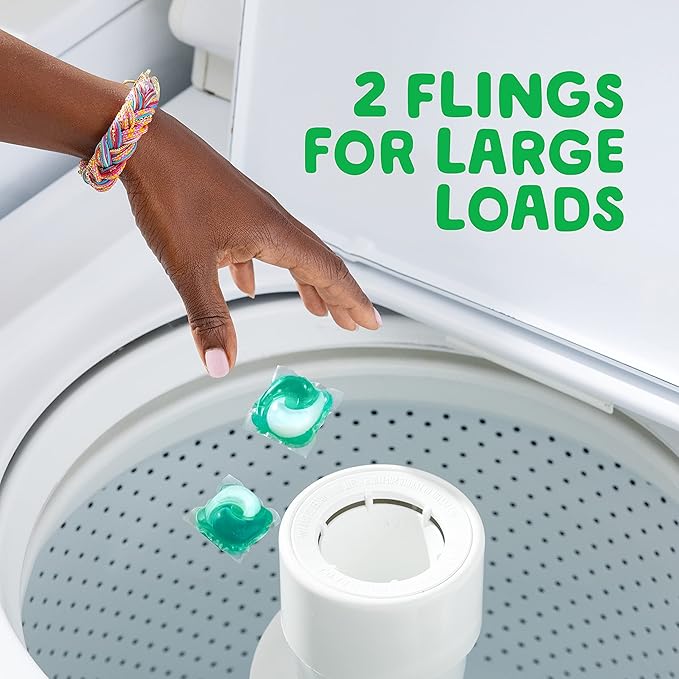 Gain Flings Laundry Detergent Pacs with Odor Defense, 60 Count, Super Fresh Blast Scent, HE 3in1 Detergent Pacs with Febreze and Oxi
