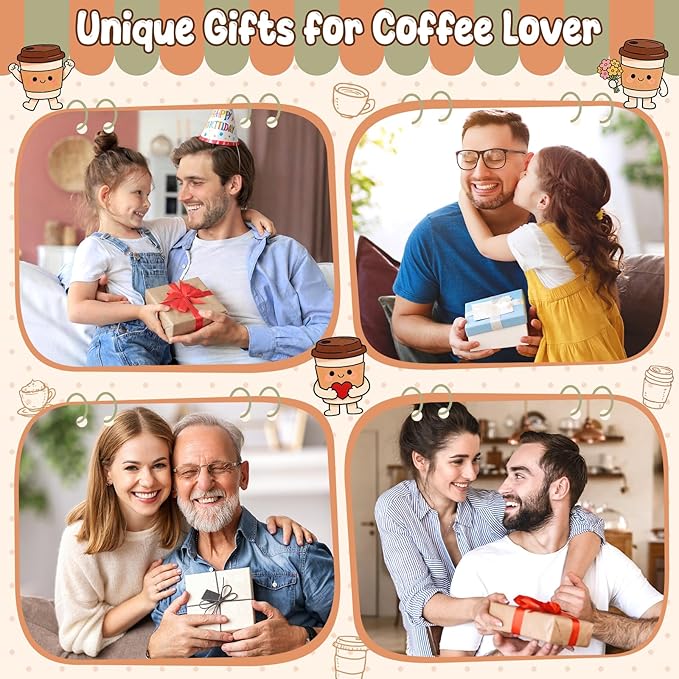 Agantree art Fathers Day Birthday Gifts for Coffee Lover Dad from Son Daughter Wife Birthday Father’s Day Handmade Crochet Coffee Mug for Best Daddy Papa Step-Dads Husband Espresso I Love You Present