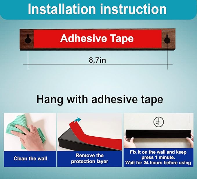 10 Inch Magnetic Knife Holder for Wall No Drilling Use as Magnetic Knife Strip - Magnetic Knife Bar - Wall Kitchen Knife Magnetic Holder