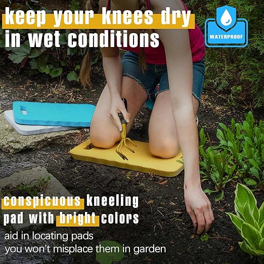 Garden Kneeling Pad 3pcs, Extra Wider 8.66", Kneeling Mat Waterproof with Bright Color Tone, Knee Pads for Gardening, Yoga, House Clean, Repair Work