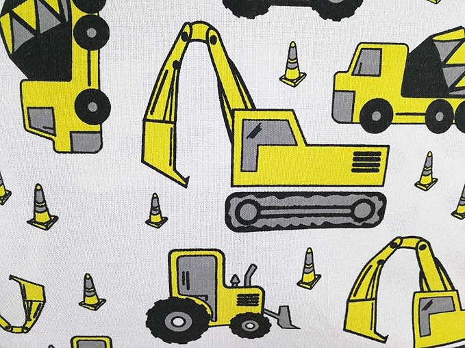 KUNRO Rectangle Yellow Storage Basket Gift Shelf Basket Storage Bin, Nursery Basket Organizer Box for With Handles for Room Deco (Excavator)