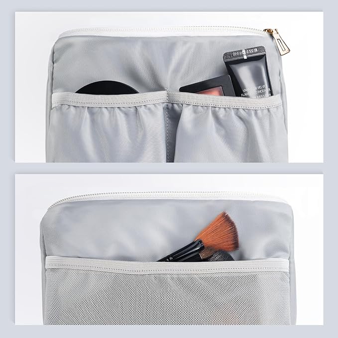 Aosbos Premium Small Makeup Bag, Compact Cosmetic Pouch, Travel-Size Make UP Case for Women, Leopard, Pink