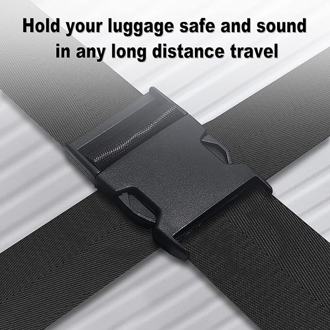 Luggage Straps for Suitcases TSA Approved Travel Belt 4 Pack by Chelmon (Black)