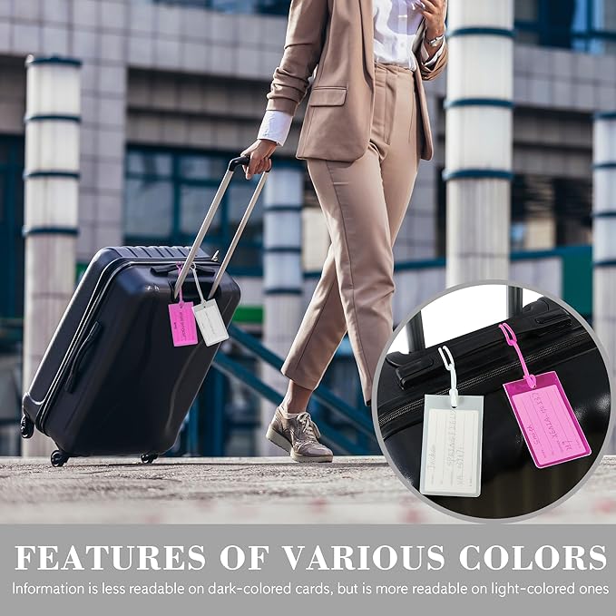 30 Pack Luggage Tags for Suitcases, Airplane Travel Essentials for Flying, International Travel Must-Haves, and Luggage Accessories by Sodsay