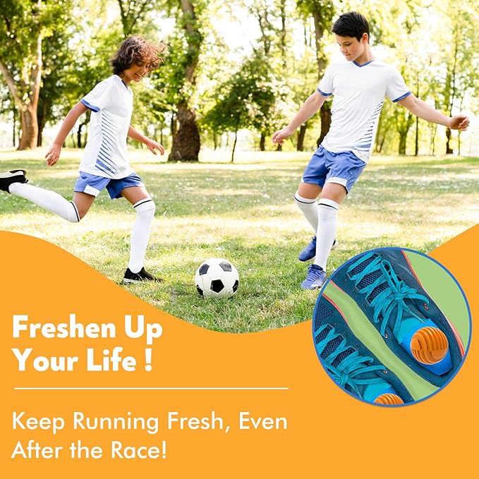 Shoe Deodorizer Balls Citrus 6 Pack, Natural Essential Oil Long Lasting Sneaker Odor Eliminator, Small Spaces Air Freshener for Car Gym Bags, Drawers and Locker