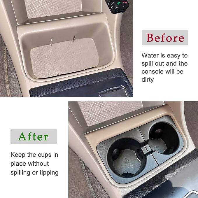 JDMCAR Car Cup Holder Inserts Replacement for Toyota Tacoma 2005 to 2015, Durable Cup Holder Inserts Drink Holder Accessories 66991-04012,66992-04012, Black