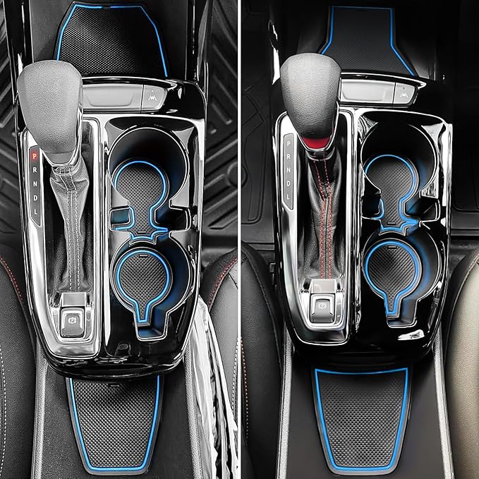 for 2024 2025 2026 Chevy Trax Accessories - for 2024 2025 2026 Chevrolet Trax (LS,1RS,LT,2RS,ACTIV) Cup Holder Inserts Door Slot Mat Compartment Center Console Liners (14 Pcs, Blue Trim)