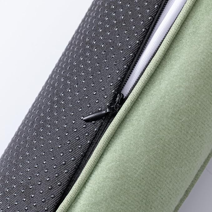 Sunolga 38" Door Draft Stopper Blocks Hot and Cold Air with Removable Washable Cover for Gaps Up to 3", All-Season Seal for Noise, Wind, Door Sweep for Bottom of Door, Home Essentials, Light Green