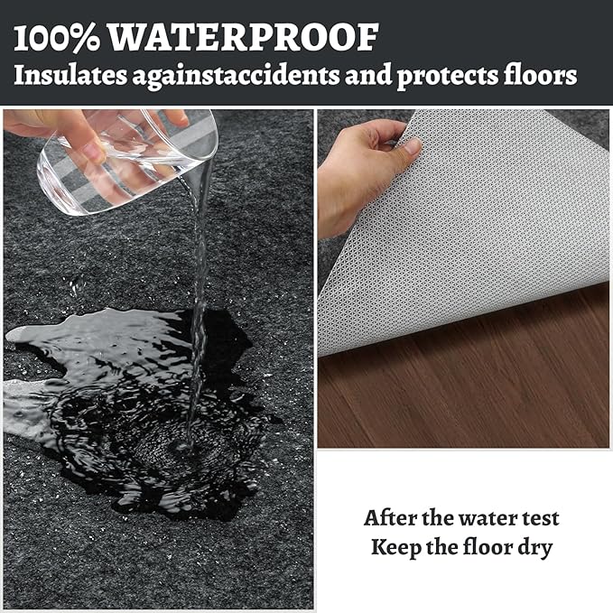 100% Waterproof Rug pad, 10x14 ft Area Rug Non-Slip Rug Pads, Carpet Pads for All Floors and finishes, Felt pad for Hardwood Floors, Keep Carpets in Place Soft and Secure