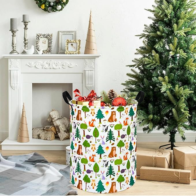 Kids Animal Laundry Basket Nursery Hamper Storage Bins Gift Basket Clothes Organizer Toy Box Large Canvas Collapsible Chest for Home/Dorm/Kitchen/Pet/Office/Closet/Shelf/Room Decor