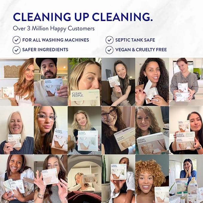 The Clean People Fabric Softener Sheets - Dryer Sheets - Softens & Removes Static Cling - Vegan Laundry Softener, Essential Oils - Sweet Petals & Vanilla 240 Pack
