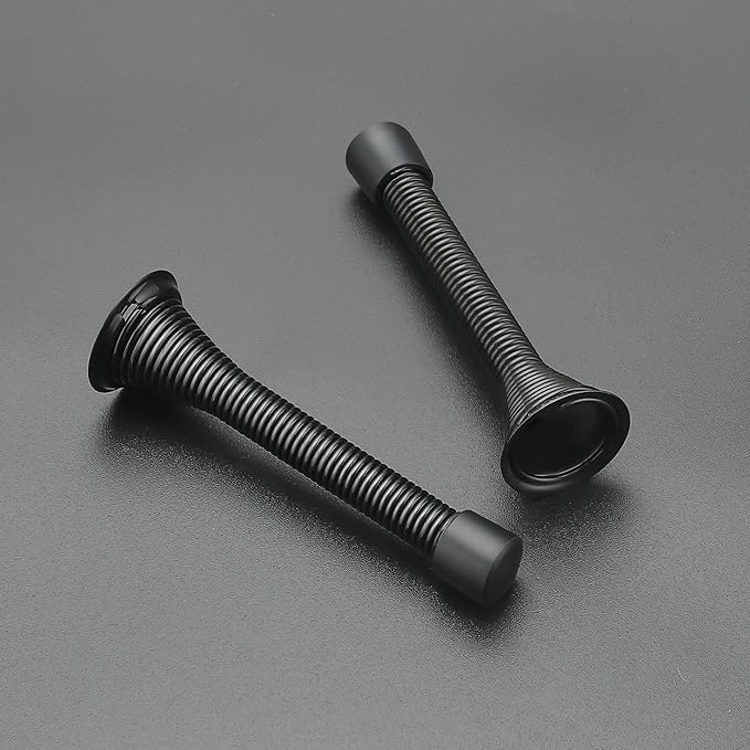 Ravinte Door Stoppers, 18 Pack Black Spring Door Stops with Rubber Bumper, Door Stoppers for Bottom of Door