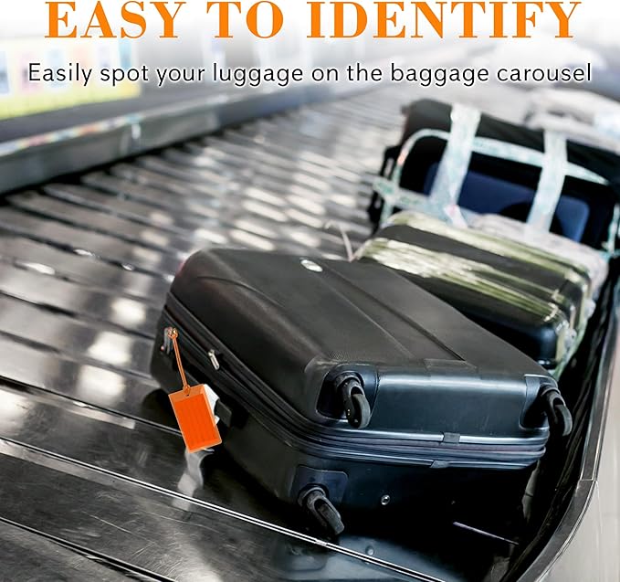 10 Pack Luggage Tags for Suitcases, Airplane Travel Essentials for Flying, International Travel Must-Haves, and Luggage Accessories by Sodsay