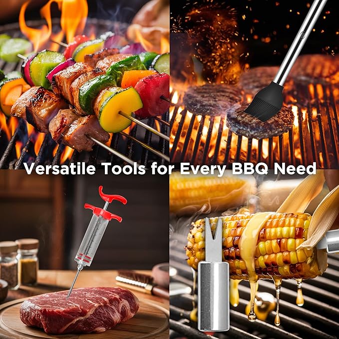 Kaluns BBQ Accessories, Complete Grill Set Dad Gifts for Fathers Day, 40 Pcs Premium Heavy Duty Stainless Steel Barbecue Grill Accessories for Outdoor Grill Gifts for Men
