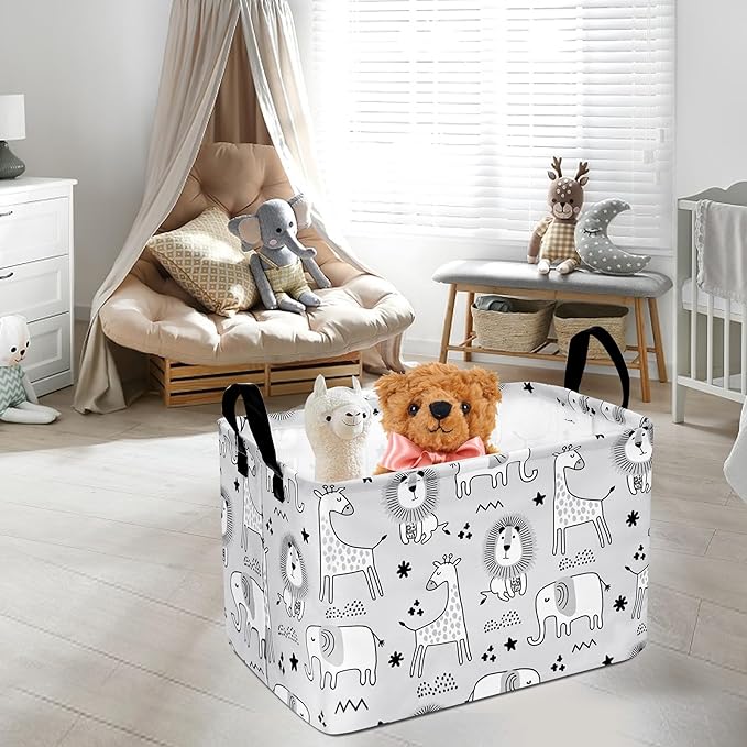 Kids Storage Basket Baby Foldable Toys Organizer Bins Decorative Gifts Bakset Waterproof Nursery Hamper Women Storage Cube Kids Laundry Basket for Home/Dorm/Kitchen/Pet/Office/Closet/Shelf/