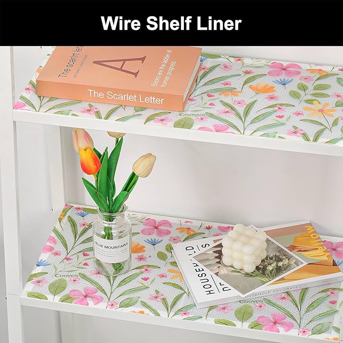 Cooyes Shelf Liner – Premium Non-Adhesive Cabinet & Drawer Liner for Kitchen – Waterproof Shelf Paper with Modern Pattern – Durable EVA Cabinet Mat – Easy to Cut （23.6" W x 360" L）