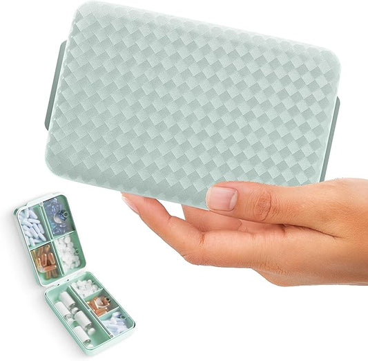 Travel Pill Organizer Box – Moisture Proof Case with Magnetic Closure, Large 8-Compartment Holder for Pills, Vitamins and Supplements, Secure Medicine Organizer for Traveling and Home, for Daily Use