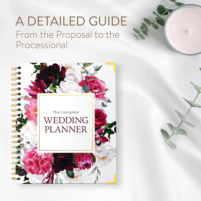 Your Perfect Day Wedding Planner Book and Organizer - Wedding Planner Book - Bridal Planning Binder with Countdown Calendar - Bride Gifts - (PINK FLORAL)