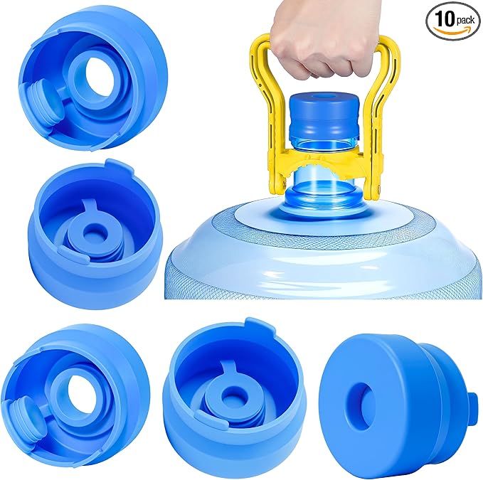 5 Gallon Water Jug Cap,Silicone Reusable Replacement Cap, Non Spill Bottle Caps for 55mm Bottle Water Dispenser Caps (10)