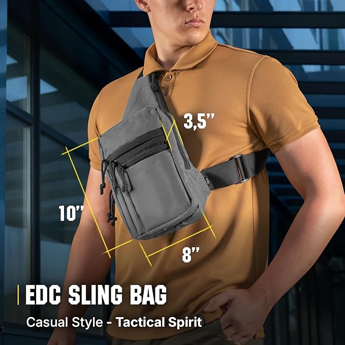 M-Tac CCW Sling Bag for Men & Women - EDC Shoulder Bag Tactical - Crossbody Concealed Carry Bag - Mens Chest Pack