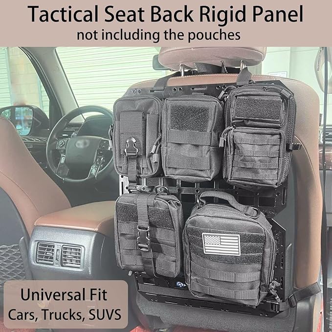 Rigid MOLLE Panel, Tactical Seat Back Organizer and Gun Rack for Vehicle Storage, Universal Fit SUV Truck Pickup, MGK-RMP-1