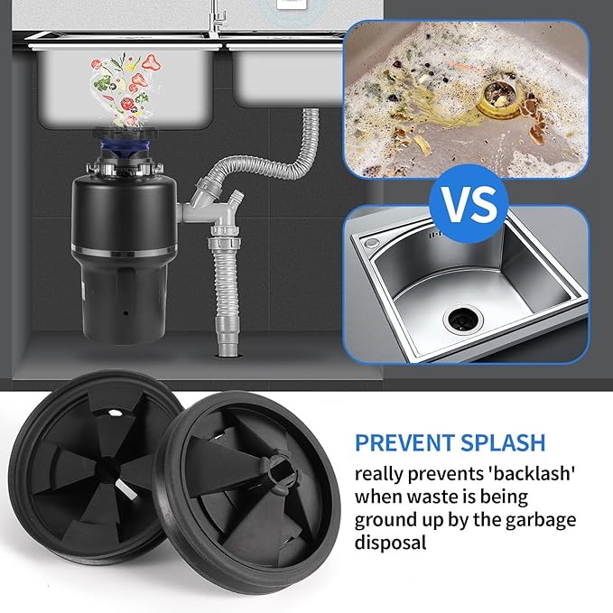 RQYEKDO Garbage Disposal Splash Guard,2 Pack 3 3/8 Inch Sink Baffle Drain Plugs QCB-AM Replacement for InSinkErator Evolution Series Moen Models,Garbage Disposal Parts Accessories