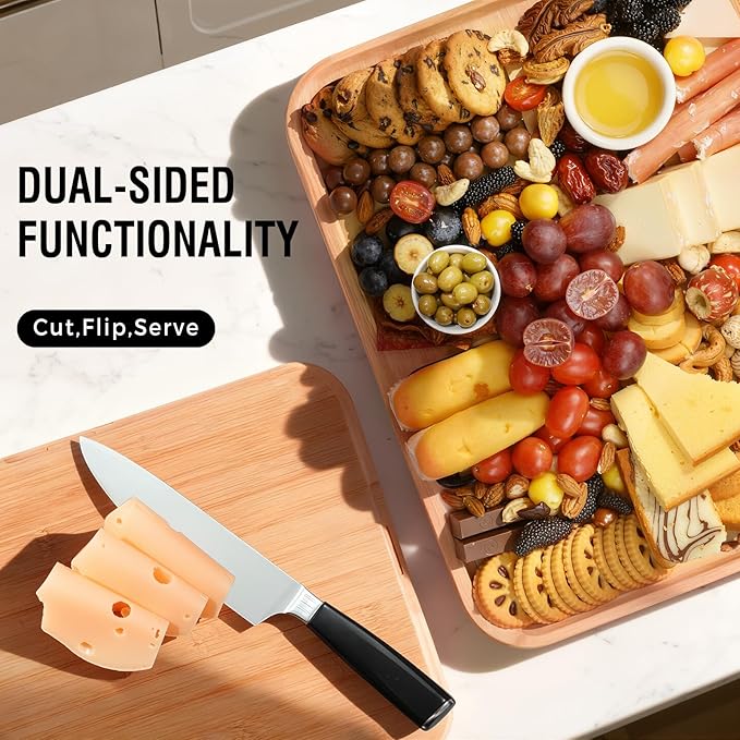 Renmxj Charcuterie Board with Clear Lid, Travel Portable Cheese Board Charcuterie Boxes Cutting Boards for Kitchen, House Warming Gifts New Home, Gifts for Women (Black, 6 Compartments)