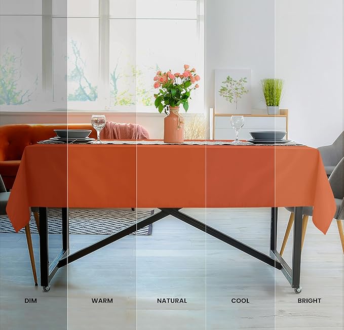 Utopia Kitchen Rectangle Table Cloth 2 Pack (60x102 Inches, Orange), Machine Washable Polyester Table Cover for Dining, Buffet Parties, Picnics, Events, Weddings, and Restaurants