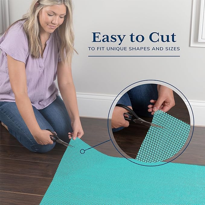 Veken Runner Rug Pad Gripper for Hardwood Floors, Non Slip 2x6 Ft Cyan Rug Pads for Area Rugs, Thick Rug Grippers for Tile Floors, Under Carpet Anti Skid Mat, Keep Your Rugs Safe and in Place